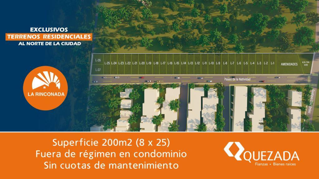 Terrenos 200m2 zona norte, fuera de condominio