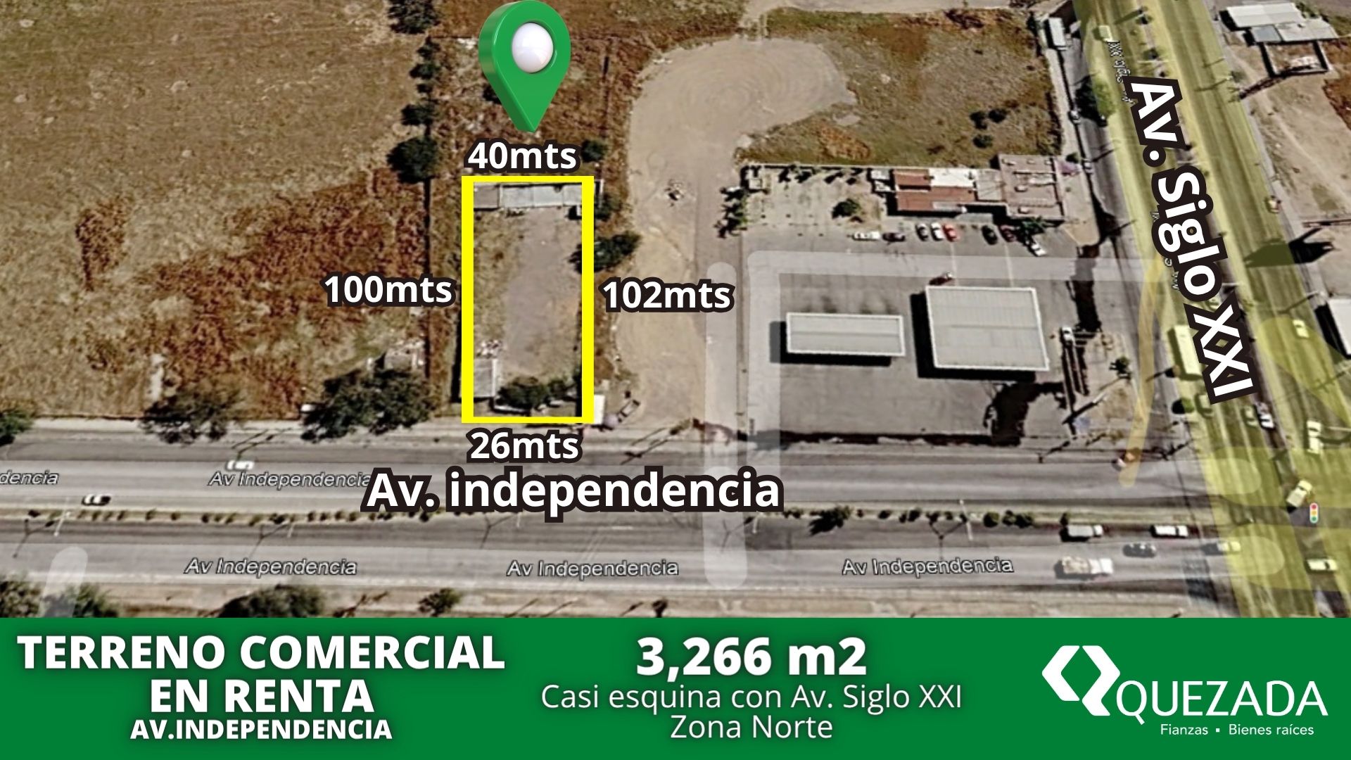 Terreno comercial sobre Av Independencia