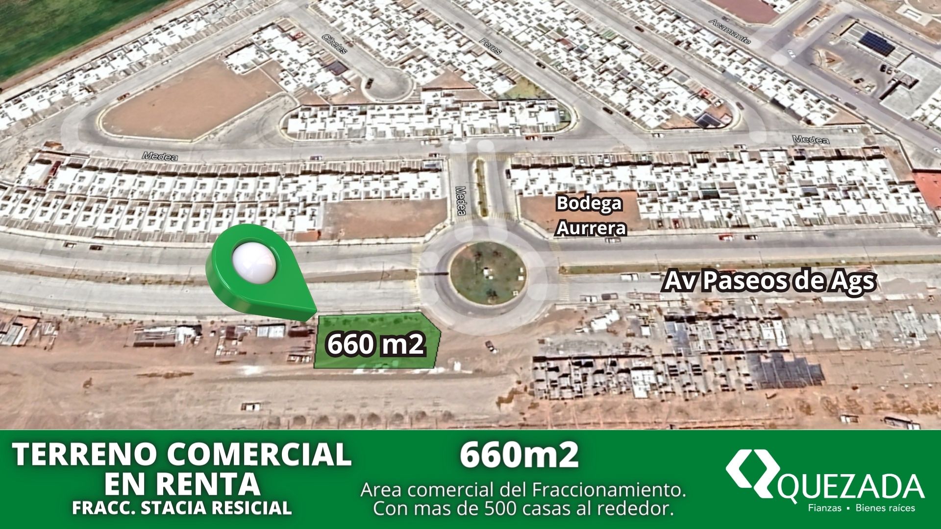 Terreno comercial en renta 660m2