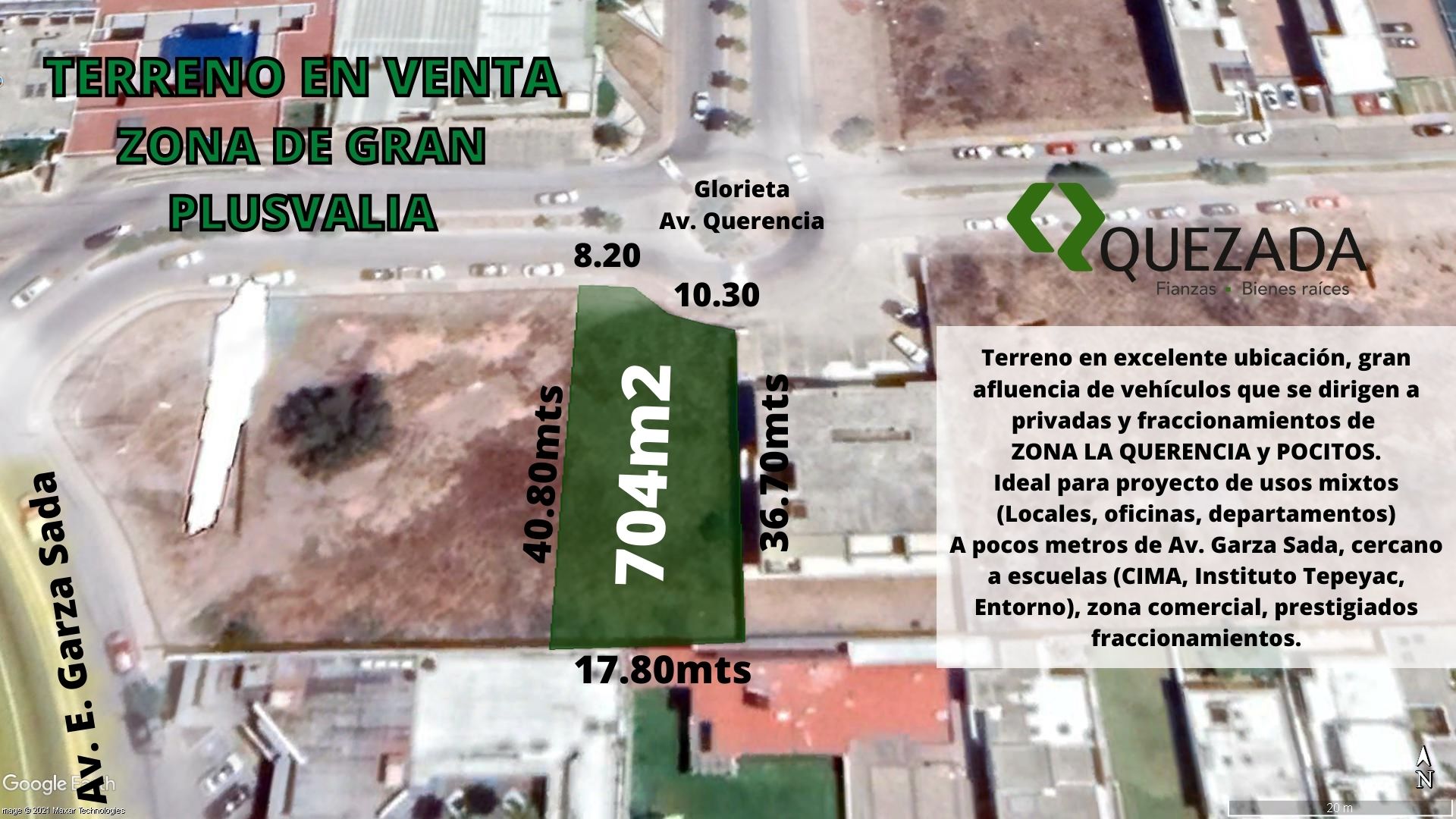Terreno zona de gran plusvalía 704m2